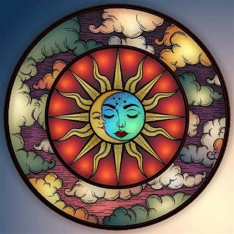 Recolor Sun Art Celestial Art Moon Art