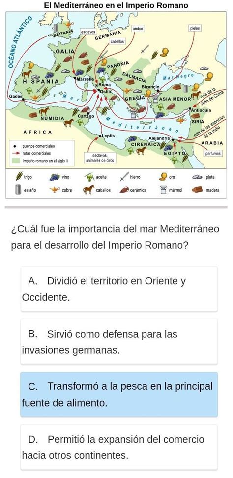 ¿cuál fue la importancia del mar mediterráneo para el desarrollo del imperio romano brainly lat