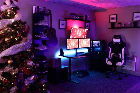 My Holiday Christmas Battlestation Game Room