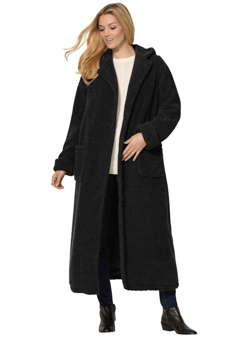 Woman Within Woman Within Womens Plus Size Long Hooded Berber Fleece