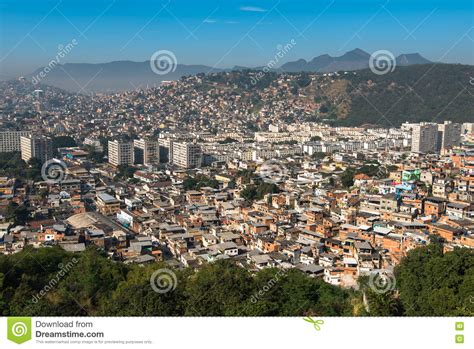 Rio De Janeiro Slums On The Hills Stock Photo Image Of