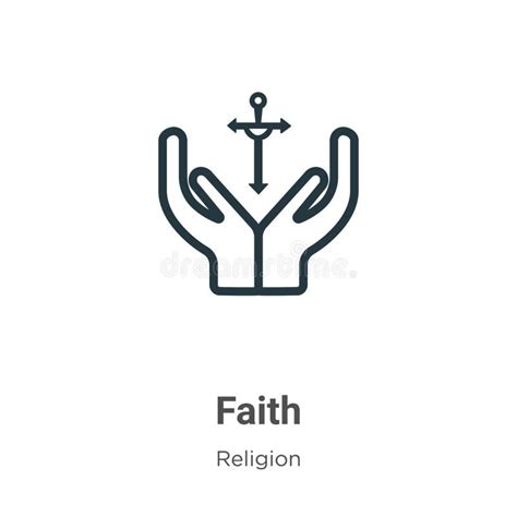 Faith Outline Vector Icon Thin Line Black Faith Icon Flat Vector