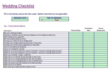 themes store wedding checklist   template