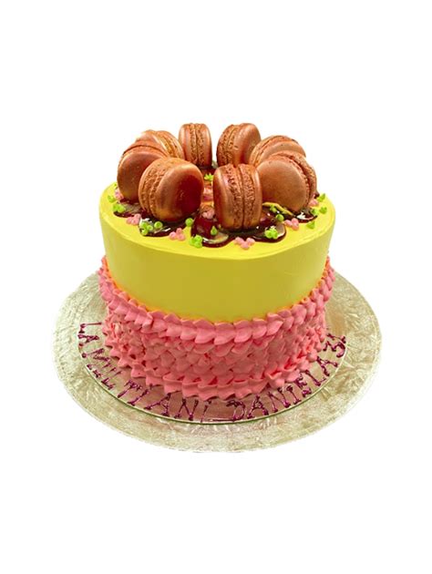 Order Pink Macaron Cake Online Pink Macaron Birthday Cake