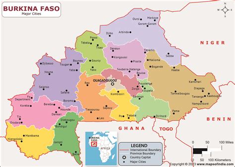Burkina Faso Major Cities Map List Of Major Cities In Different