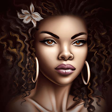 African American Fair Skinned Female · Creative Fabrica