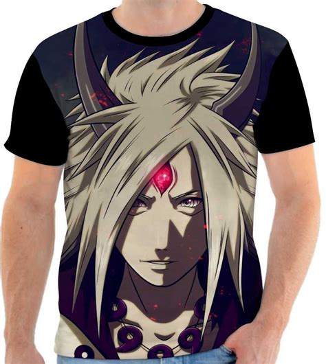 Camiseta Camisa Naruto Uchiha Madara Sharingan Anime R 4990 Em
