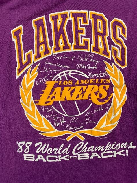 Nba Los Angeles Lakers 88 World Champions Back To Back T Shirt