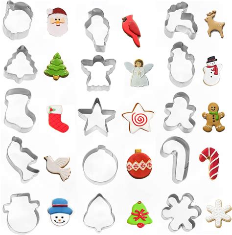 Mini Christmas Cookie Cutters Set 15 Pieces Stainless Steel Cookie
