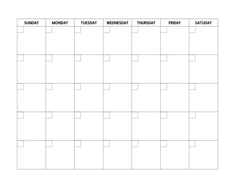 Remarkable Printable Calendar With No Dates Free Calendar Template Printable Blank Calendar