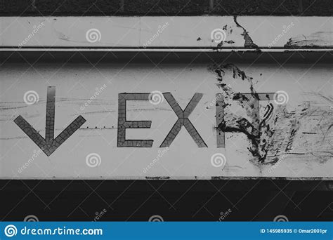 Black And White Exit Stock Image Image Of Color Exit 145985935