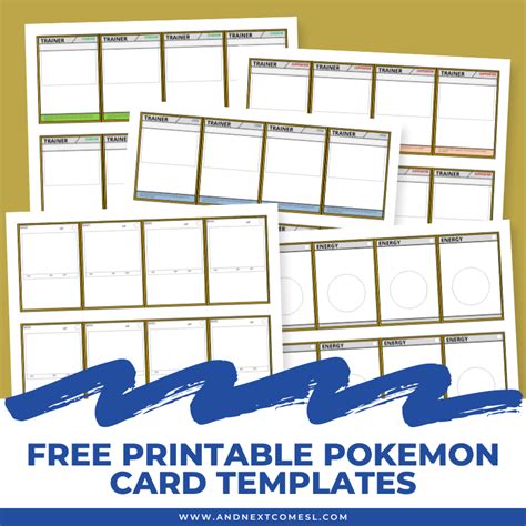 Diy Pokemon Card Templates Free Printable And Next Comes L