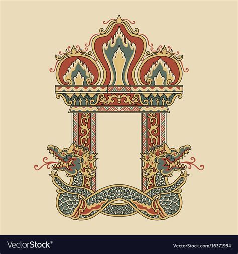 Javanese Manuscript Ilumination Royalty Free Vector Image
