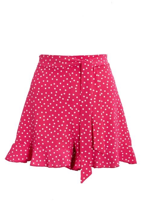 Pink White Polka Dot Shorts Quiz Clothing