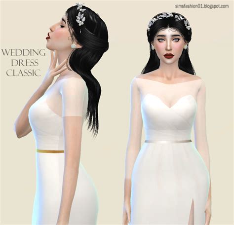 Sims Fashion01 Simsfashion01 Satin Wedding Dress The Sims 4