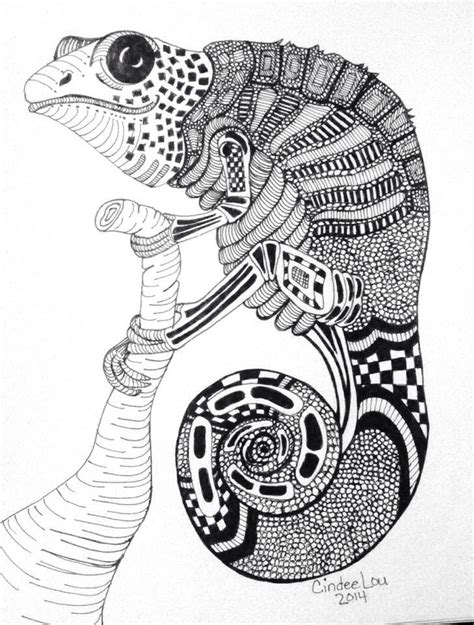 Lizard Zenny Zentangle Artwork Pattern Art Mandala Coloring Pages