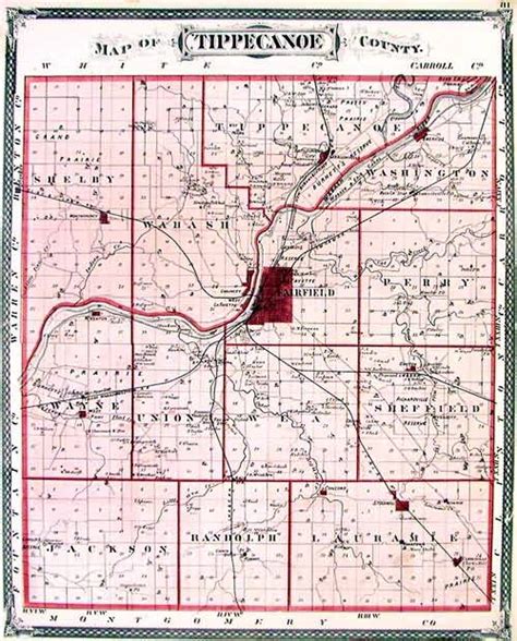Map Of Tippecanoe County Indiana Art Source International