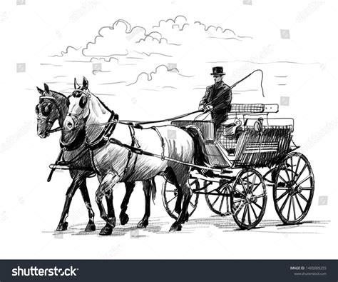 886 Horse Carriage Sketch Bilder Stockfotos Und Vektorgrafiken