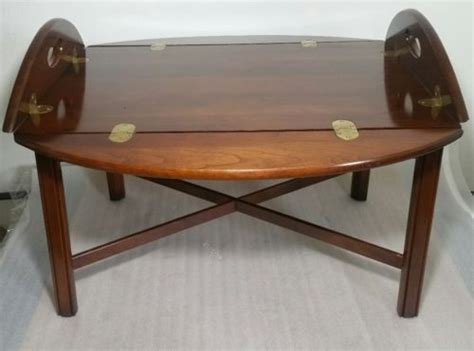 Chippendale Style Butlers Serving Tray Coffee Table W Fold Up Hinge
