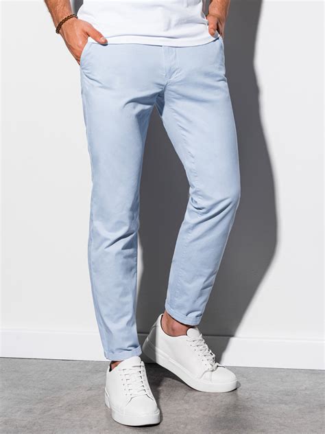 Mens Pants Chinos P894 Light Blue Modone Wholesale Clothing For Men