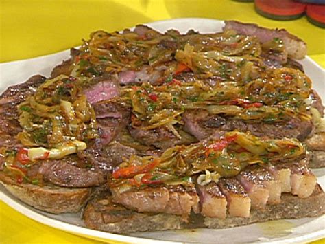 Start by slicing the sirloin steak into thin strips about 3/4 inch. Garlic-Buttered Sliced Steak with Onions Recipe | Rachael Ray | Food Network