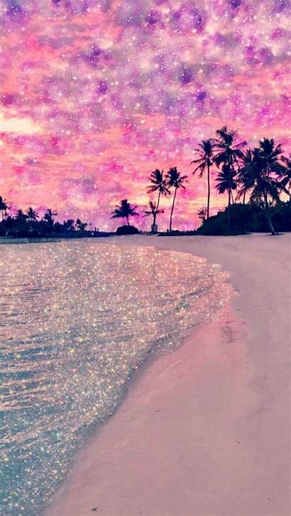 Pink Beach Backgrounds Galaxy Wallpapers Purple Sparkly