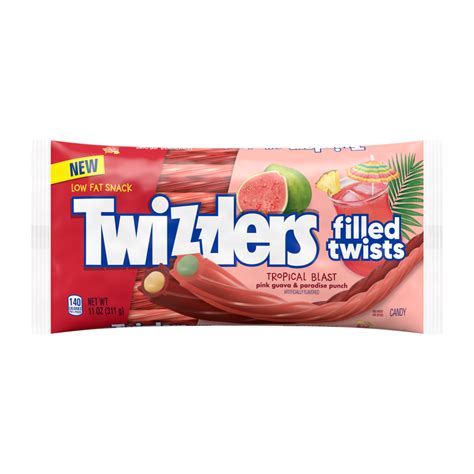 Twizzlers Filled Twists Tropical Blast Flavored Candy 11 Oz Bag