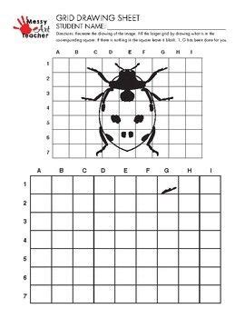 Pack Insect Grid Drawing Worksheet For Middle High Grades By