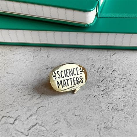 Science Matters Hard Enamel Pin Black And Gold Etsy