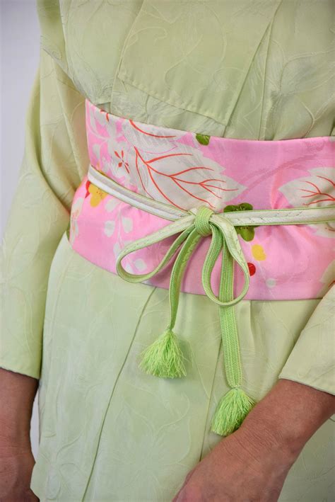 Kimono Belt Easy To Wear Vintage Kimono Silk Shot Cut Obi Belt Wrap Belt Sash