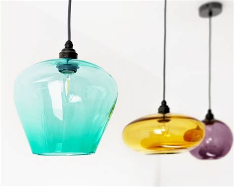 colored glass pendant lights hand blown glass pendant lights etsy uk