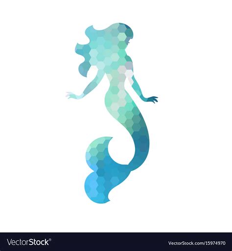 Silhouette Of Mermaid Silhouette Of Mermaid Vector Image