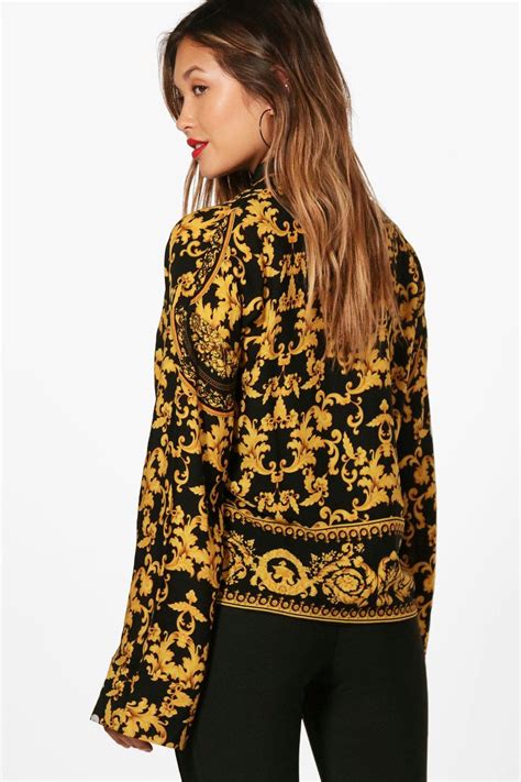Boohoo Womens Baroque Print Oversized Shirt Ebay