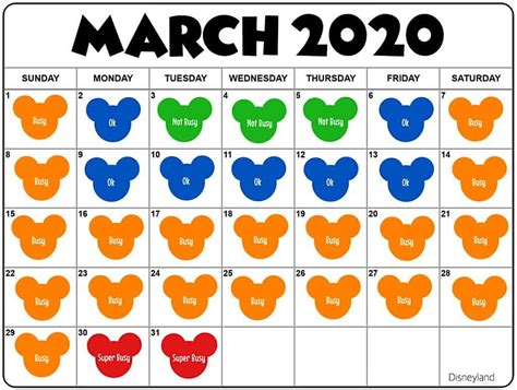 Disney Crowd Calendar March 2025
