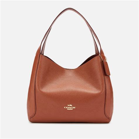 Coach Polished Pebble Leather Hadley Hobo Bag In Tan Brown Lyst