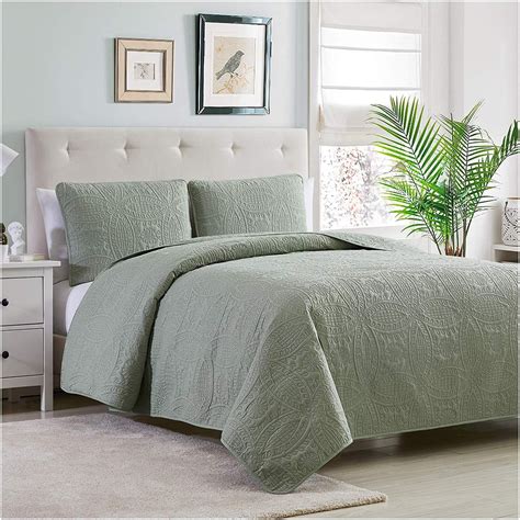 Mellanni Bedspread Coverlet Set Olive Green Comforter Bedding Cover