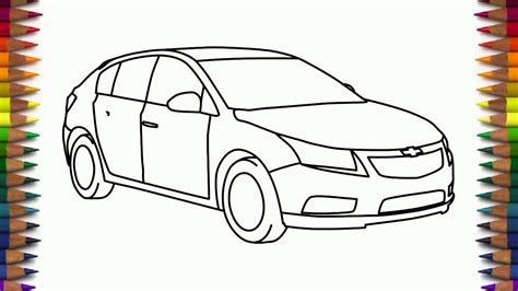 Now that i got the wheels i use a light green colored pencil to sketch the. How to draw Chevrolet Cruze step by step car drawing - YouTube