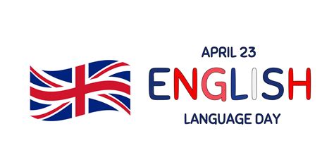 English Language Day April 23 Holiday Concept Template For