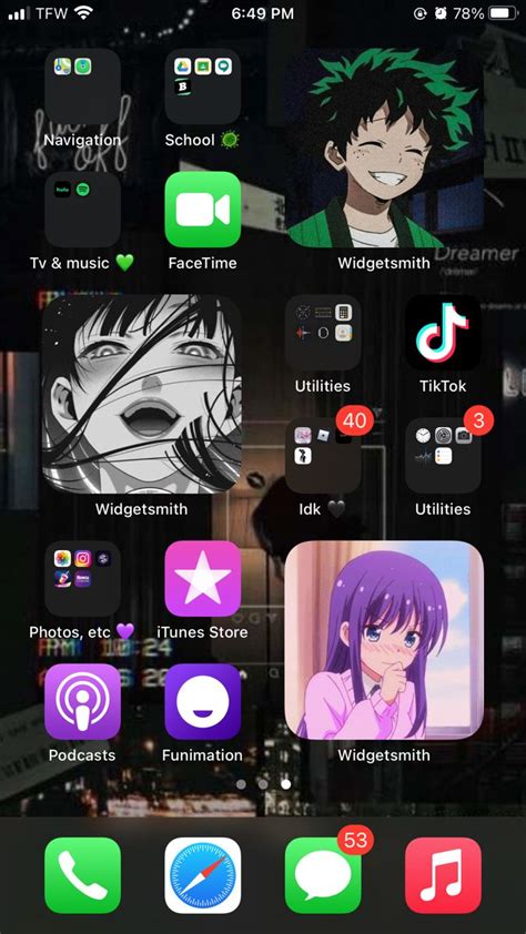Anime Ios14 Widget Homescreen Iphone Ios App Iphone Iphone Organization