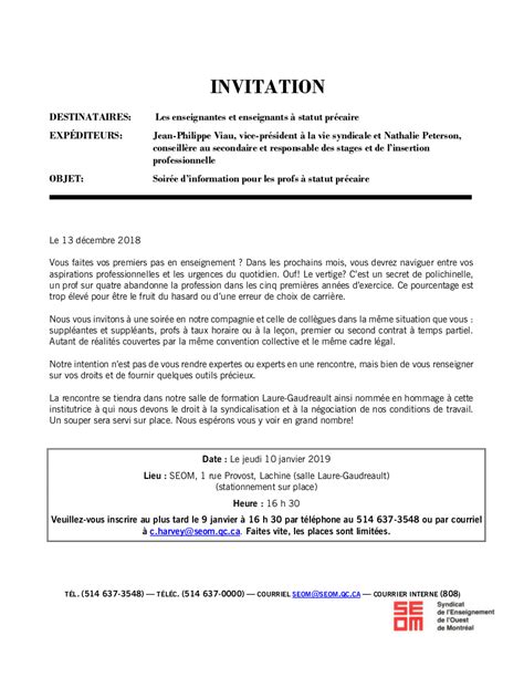 Invitation La Formation Pour Les Pr Caires Le Janvier Seom
