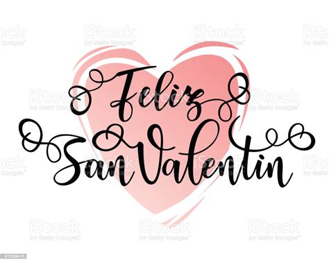 Ilustración De Feliz Día De San Valentín Español Texto Feliz San