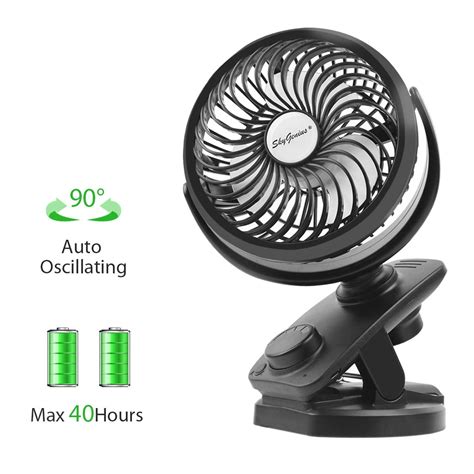 Buy Skygenius Oscillating Mini Fan 5000mah Battery Operated Clip On Desk Fan Usb Rechargeable