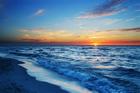 Sea Beach Evening Sun Sunset Wallpaper Beach Wallpaper Better