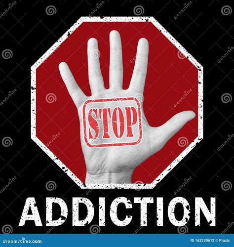 Stop Addiction Road Sign Royalty Free Stock Photo