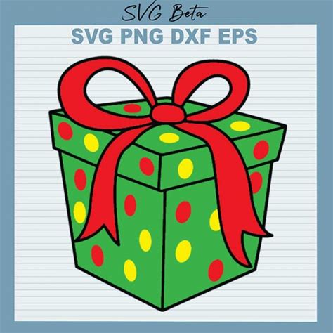 Christmas T Box Svg Christmas T Svg Chritmas Box Svg Png Dxf