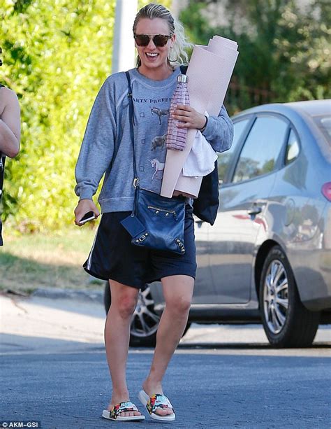 Kaley Cuoco Wears Tiny Hot Pink Shorts As She Works Up A Sweat At Yoga Class In La Daily Mail