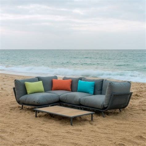 Beach Lounge Flint Sofa Set In Grey Beach Lounge Corner Sofa Corner