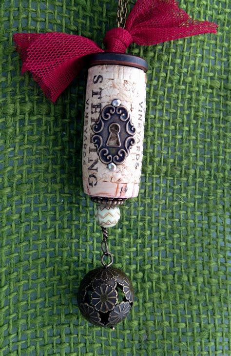 Wine Cork Ornament Christmas Ornament Wine Charm Stocking