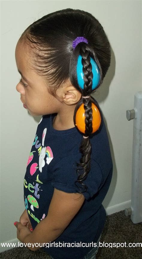 Love Your Girls Biracial Curls Egg Tails Easter Hairstyle