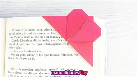 Marca páginas de origami en forma de corazón Manualidades Play